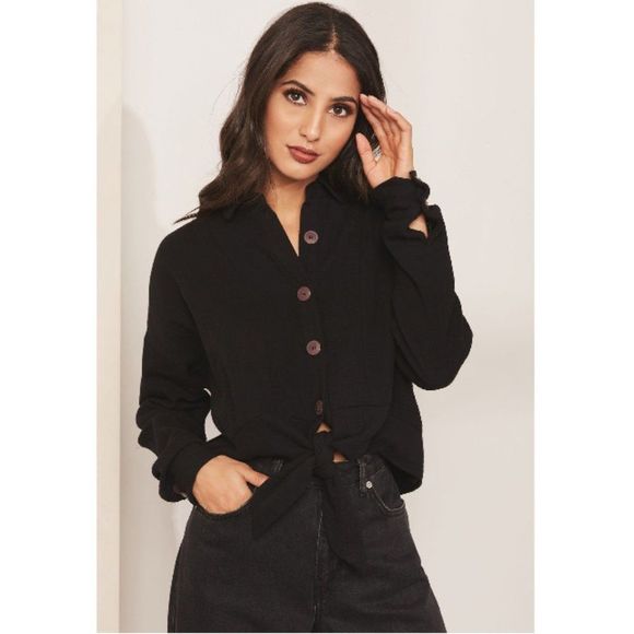 Free People 'Sun Streaks' Tie Front Top - Picture 1 of 12